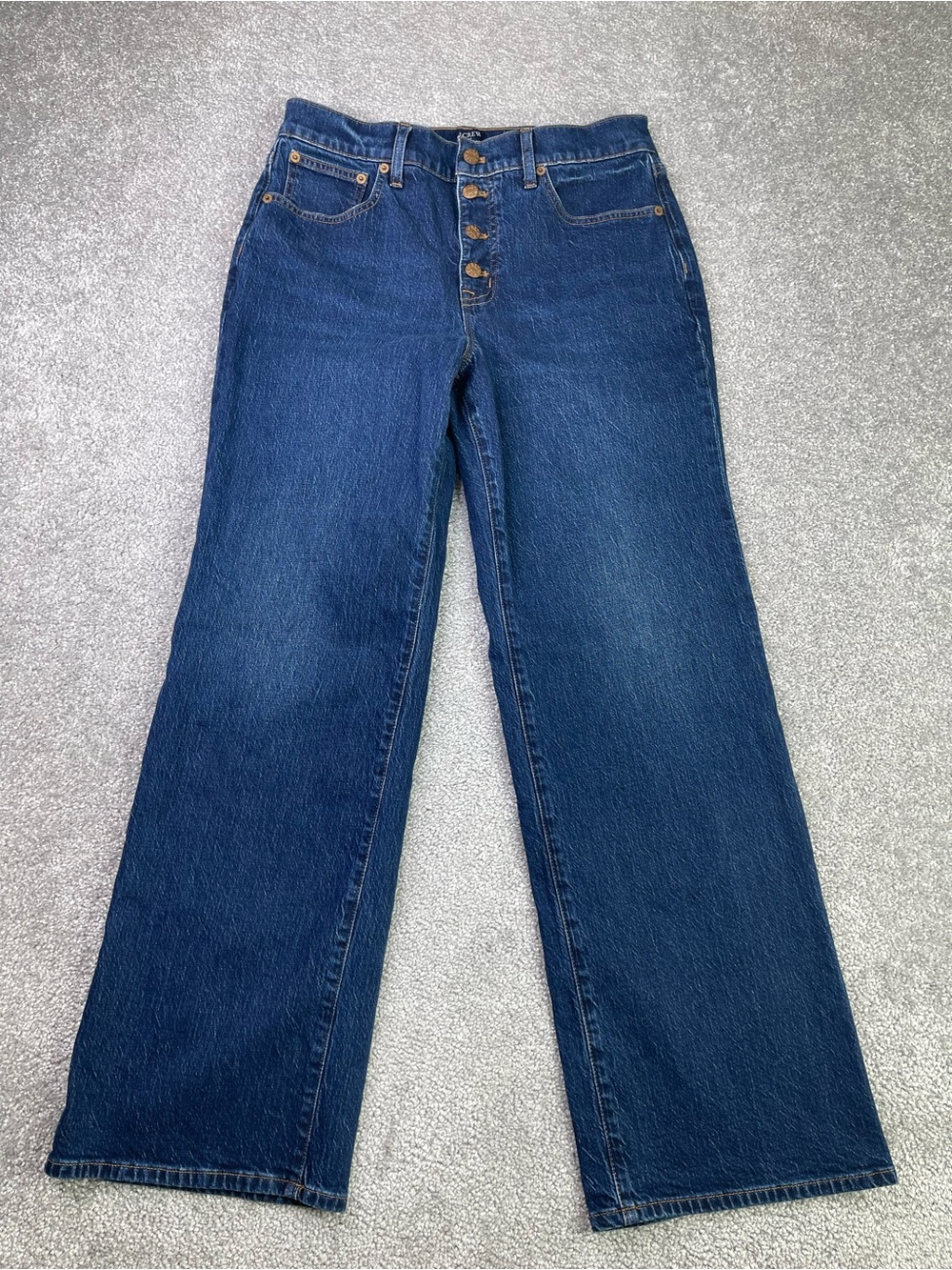 J. Crew Factory Jeans Women’s 28 Blue Slim Wide Leg High Rise Dark Wash Denim